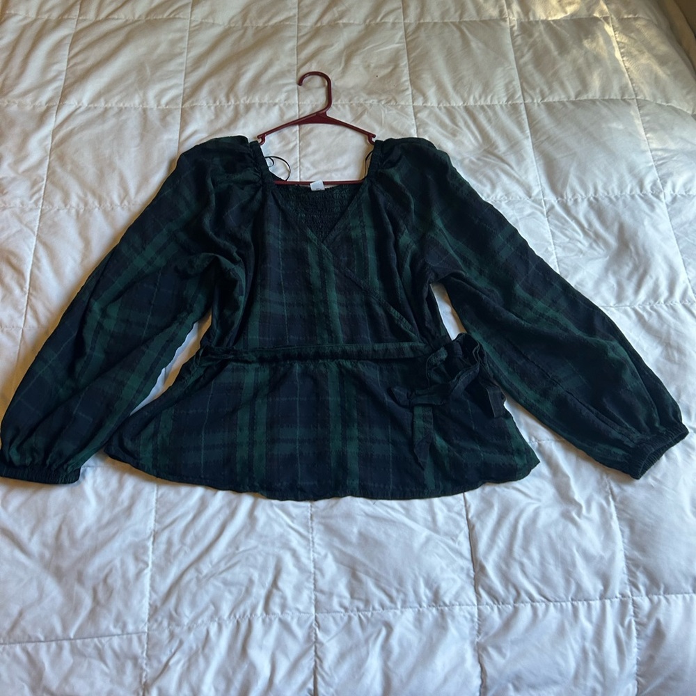Women’s wrap flannel blouse